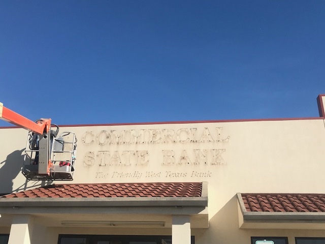 Before — EIFS Fascia — Bank Rebrand