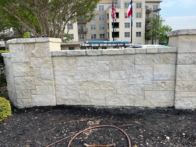 After — Cut-Stone Monument Wall Repair